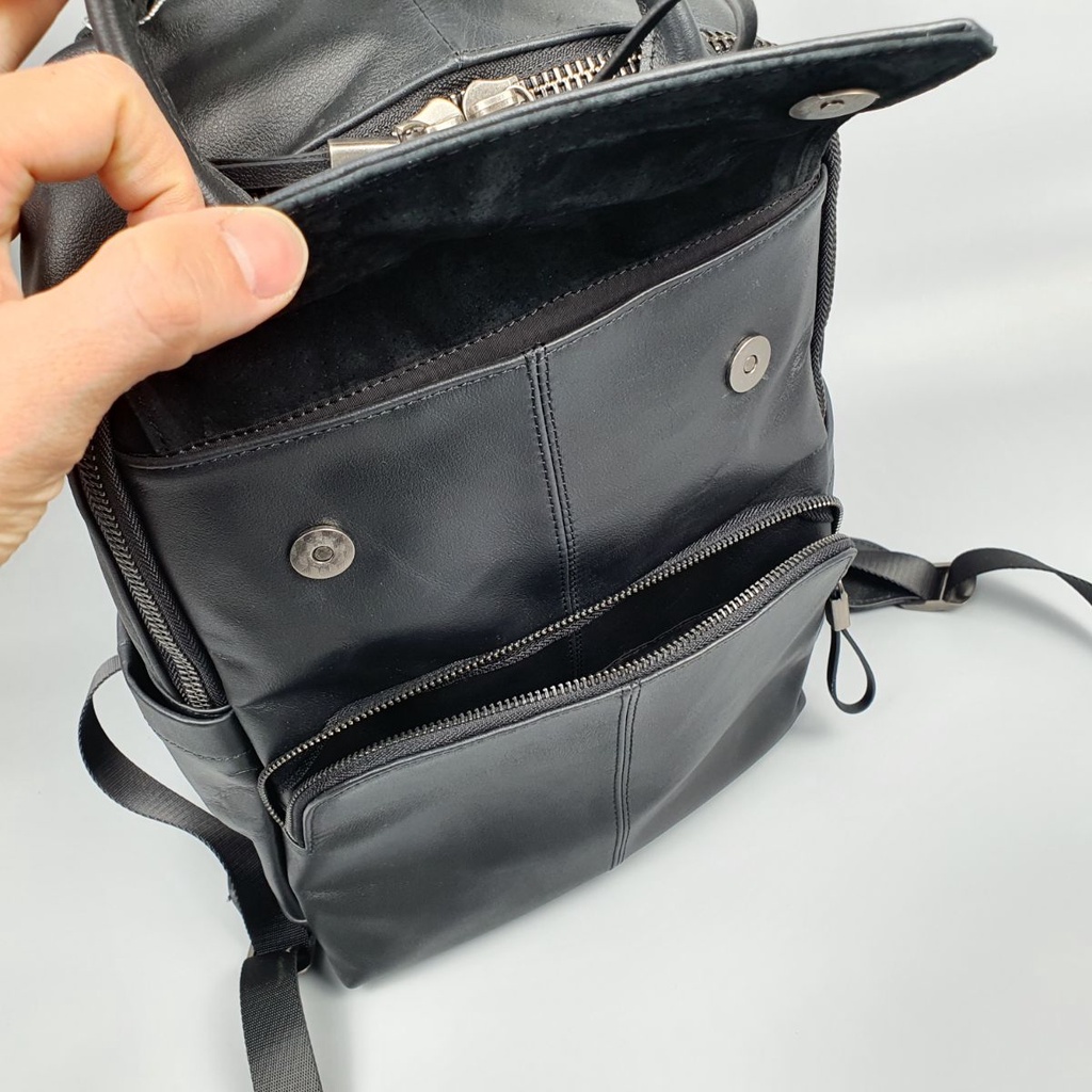 [Freeship] Ba lô nam da bò thật BP406 (Đen) - 100% da thật, BH 3 năm | BigBuy360 - bigbuy360.vn