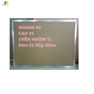 Bảng ghim bần viền nhôm V KT: 40 x 60cm - Có ghim mũ nhựa