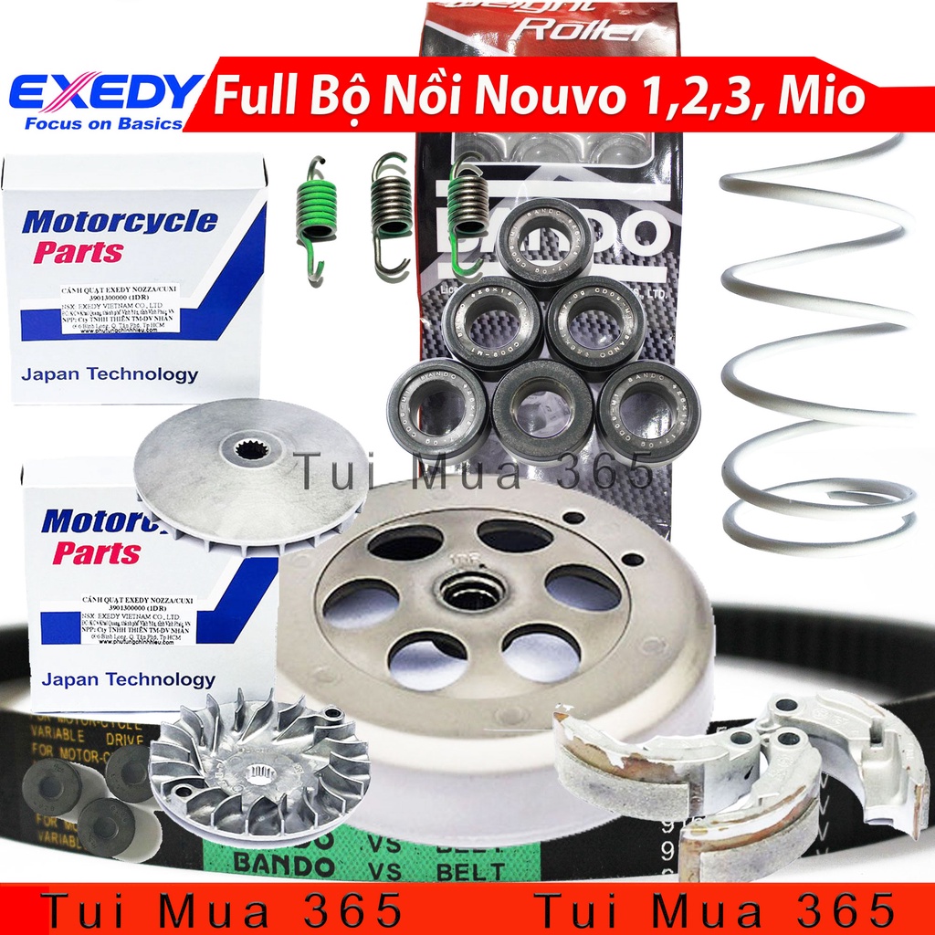 Full Bộ Nồi Trước Sau dùng cho xe Nouvo 1,2,3, Mio - Công Nghệ Japan