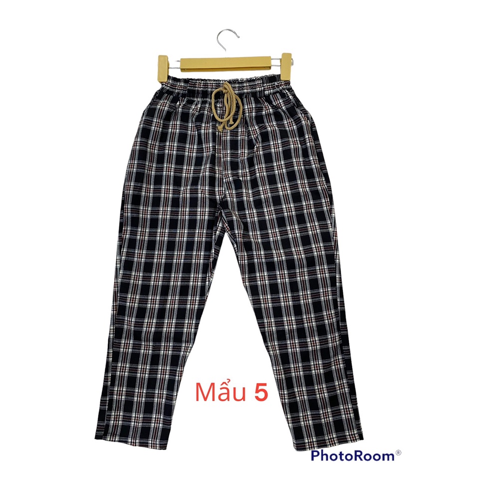Quần  kaki caro baggy, co giãn nhẹ size 40-65kg
