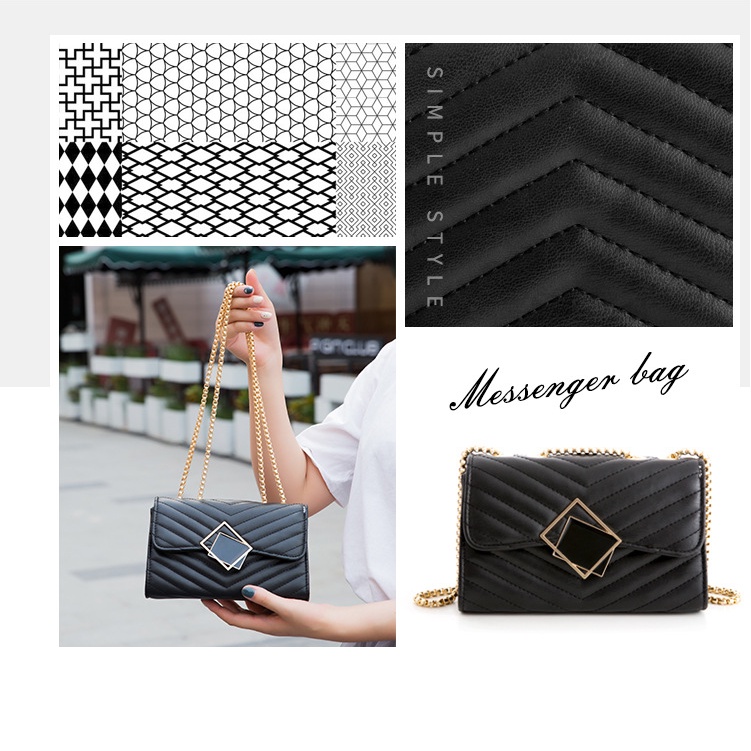 Túi xách nữ khóa gương dây xích vàng kiểu Nhật cực đẹp Capucha T285