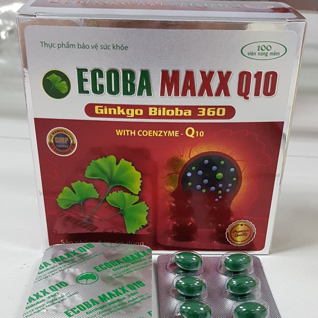 Ginkgo Biloba 360 - HOẠT HUYẾT DƯỠNG NÃO Ecoba Maxx Q10 VIÊN NANG BỔ NÃO, tăng cường trí nhớ.manh13579.store