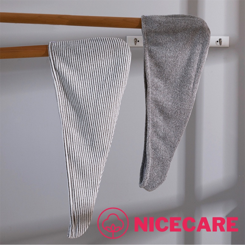 Mũ Tắm Mũ Lau Tóc Sợi Tre Chính Hãng NICECARE Cao Cấp - Khăn Lau Tóc Khăn Gội Đầu Thấm Hút Tốt, Tiện Lợi