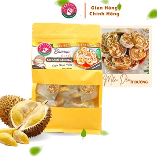 Kẹo chuối Sầu Riêng cuộn bánh tráng Senfarm ít đường bịch 500g
