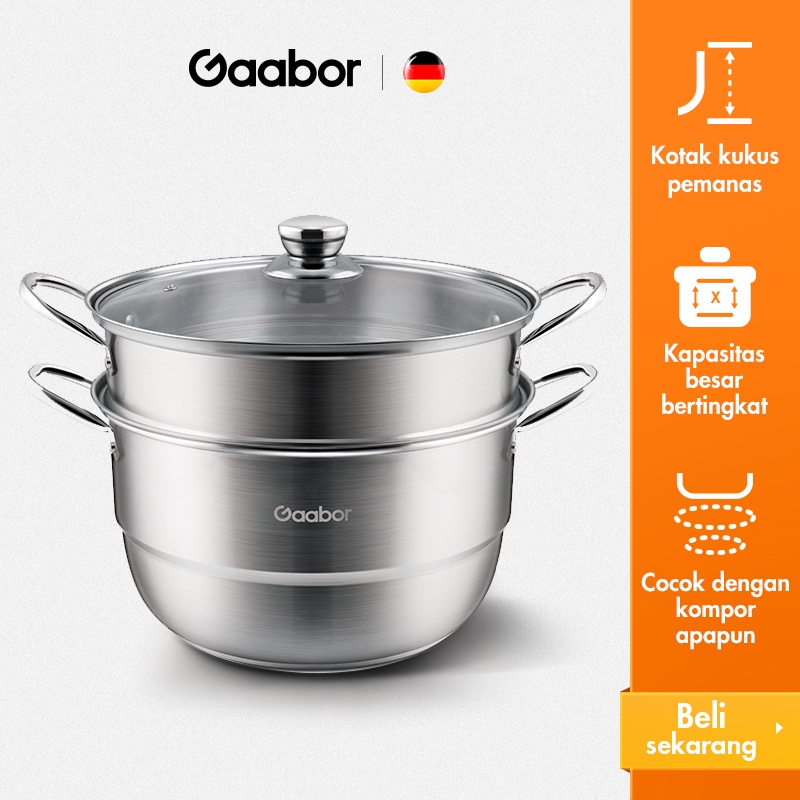 Bộ nồi hấp inox GS-S28AZpro hiệu Gaabor - hàng chính hãng