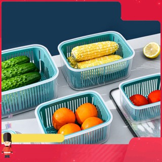 Set 5 Hộp Đựng Thực Phẩm Có Nắp Đậy Cao Cấp - Khay Nhựa Để Tủ Lạnh Kèm Rổ Ráo Nước Bảo Quản Thức Ăn An Toàn Tiện Lợi