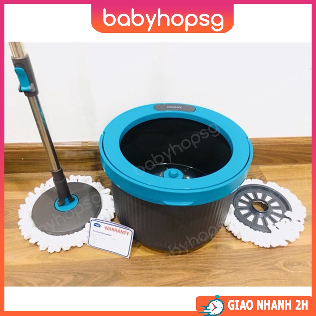 Bộ cây lau nhà Locknlock xoay tay 360 độ màu xanh đen, nhỏ gọn đa năng tiện lợi HPP345 - BABYHOPSG