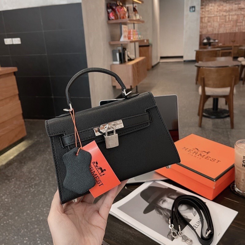 Túi xách nữ cầm tay đeo vai da nhám trơn HM Full box , Túi sách đeo chéo có khoá nhỏ phong cách thời trang TH Store