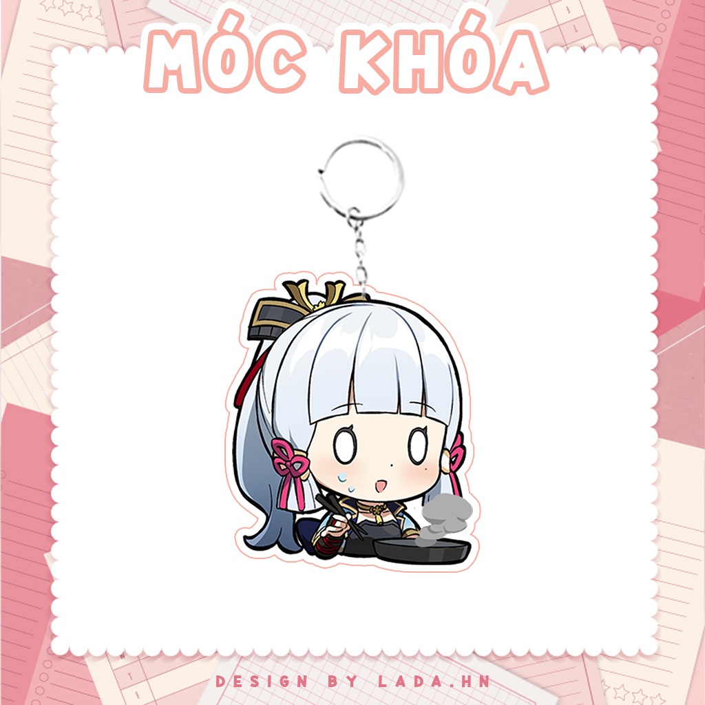 Móc khóa mô hình standee đứng để bàn Ayaka Genshin Impact Lada anime đáng yêu chibi trang trí quà tặng