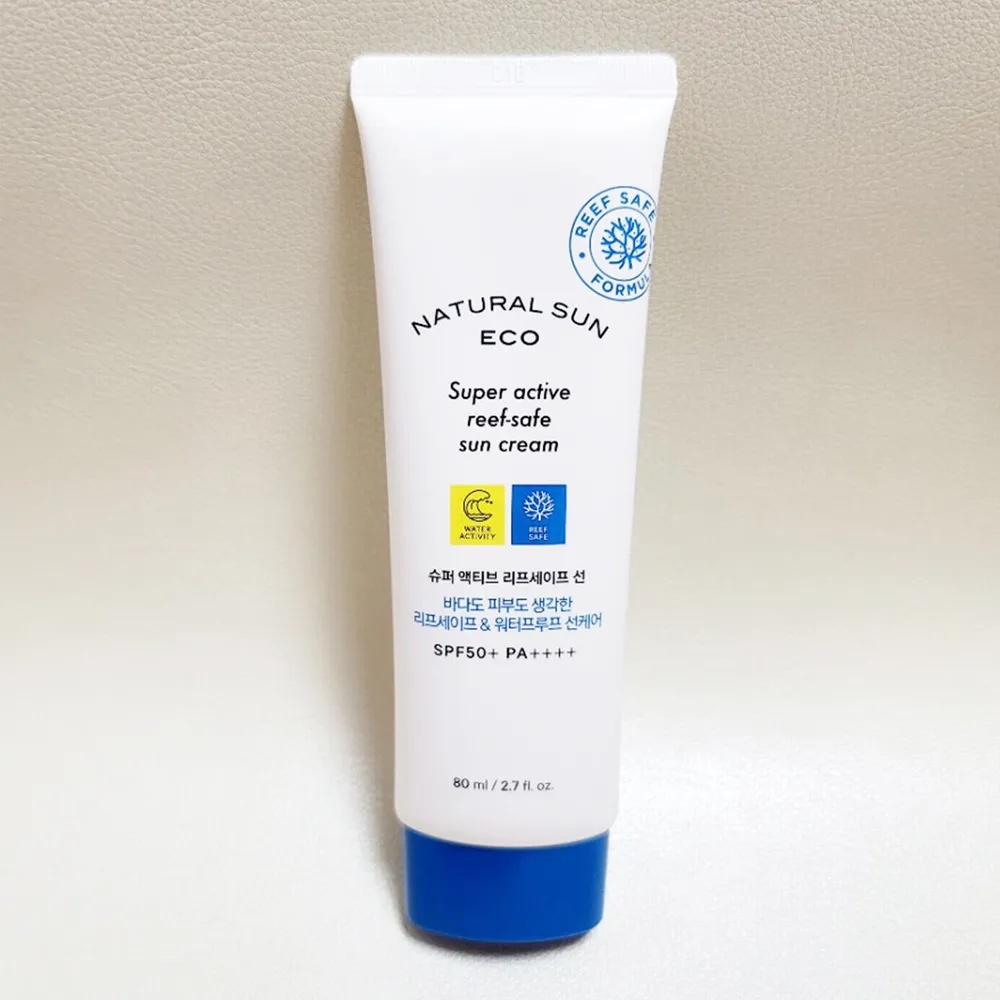 Kem Chống Nắng Bảo Vệ Da Toàn Diện THE FACE SHOP Natural Sun Eco Super Active Reef-Safe Sun Cream SPF50+PA++++ 80ml