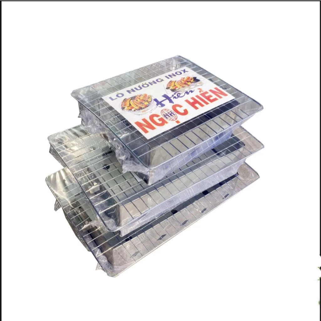 Lò nướng than inox kèm vỉ -  Lò nướng ngoài trời đủ size lớn trung nhỏ