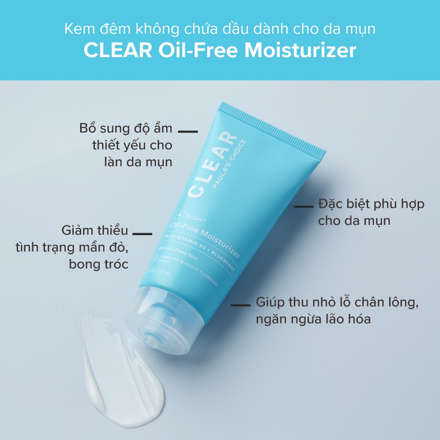 Kem dưỡng cho da mụn Paula's Choice CLEAR Oil-Free Moisturizer - Trial size 15mL