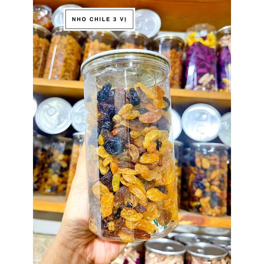 [Trái cây sấy khô] Nho Chile mix vị (đen, đỏ và vàng)