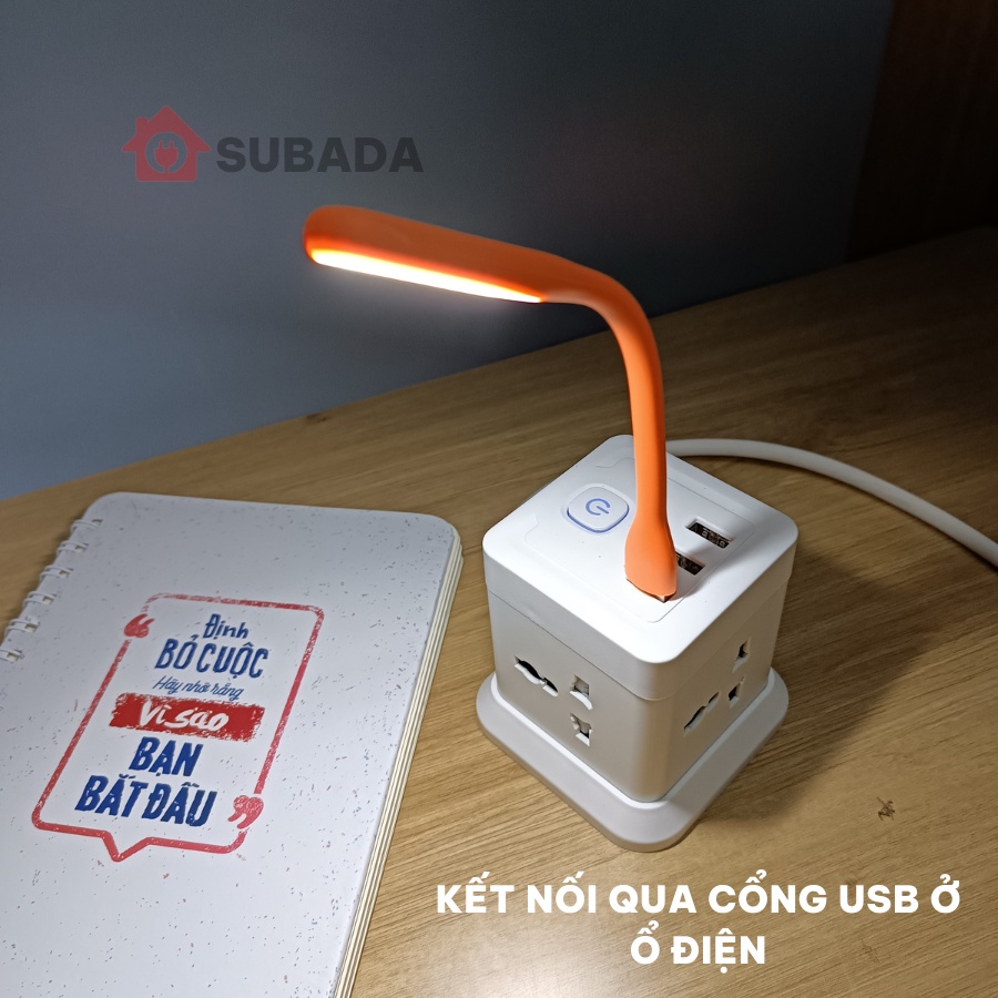 Đèn led mini usb siêu sáng SuBaDa vỏ nhựa dẻo phụ kiện cắm cổng USB sạc dự phòng laptop có thể gập gọn tiện lợi DU03 | BigBuy360 - bigbuy360.vn