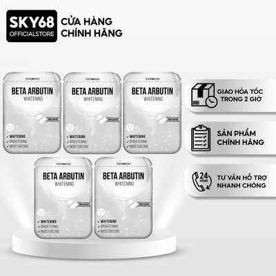Combo 5 Mặt nạ giúp dưỡng trắng, làm đều màu da Foodaholic Beta Arbutin Whitening Mask 23ml x 5 - BETA ARBUTIN