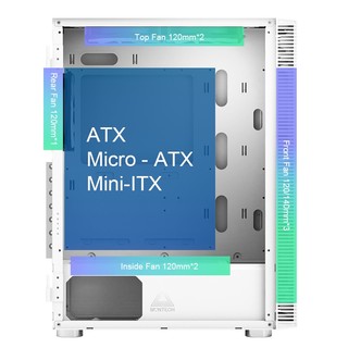 Vỏ Case MONTECH X3 GLASS WHITE (SẴN 6 FAN LED)