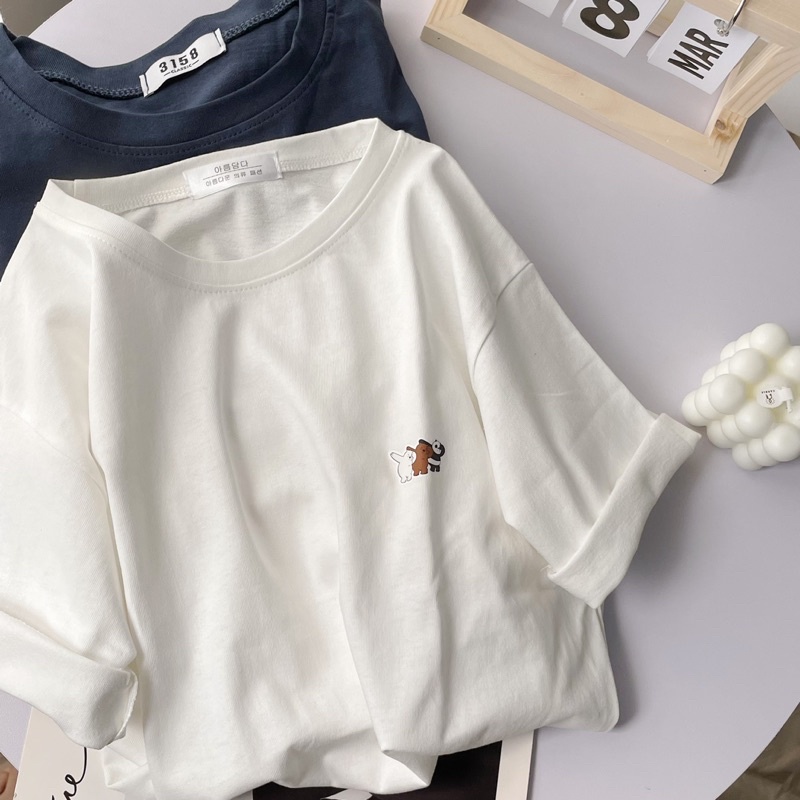 Áo phông nữ trắng form vừa chất cotton khô 3158 dày dặn kiểu dáng basic sơ vin cực xinh