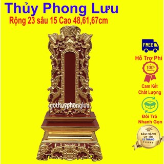 Bài vị cuốn thư thờ gia tiên gỗ mít cao 48,61,67cm