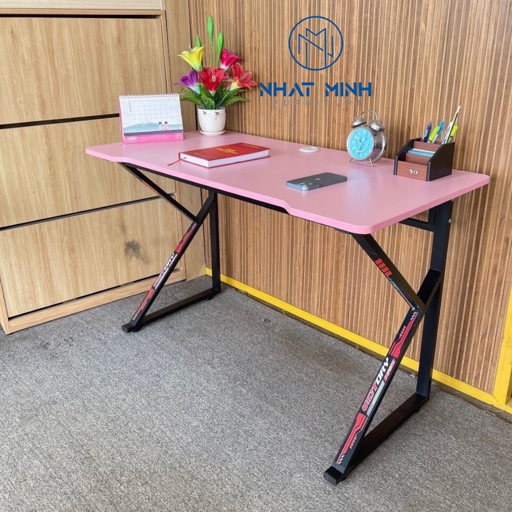 Bàn Kgaming bo cạnh,bàn học,để máy vi tính tích hợp lỗ luồn dây điện ,mặt bàn gỗ MDF dày 17mm