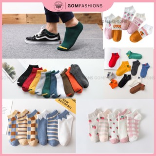 Set 5 đôi tất vớ nữ cổ ngắn GOMTAT họa tiết nhiều màu, chất liệu cotton siêu thoáng cho mùa hè mát mẻ