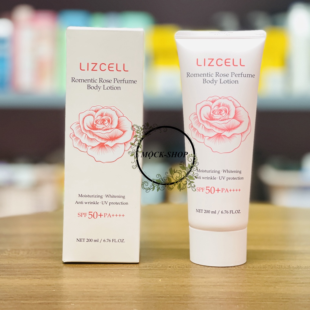 Kem, sữa dưỡng thể chống nắng LIZCELL Hàn Quốc Romentic Rose Perfume Body Lotion Dưỡng Ẩm & Chống Lão Hóa 200ml