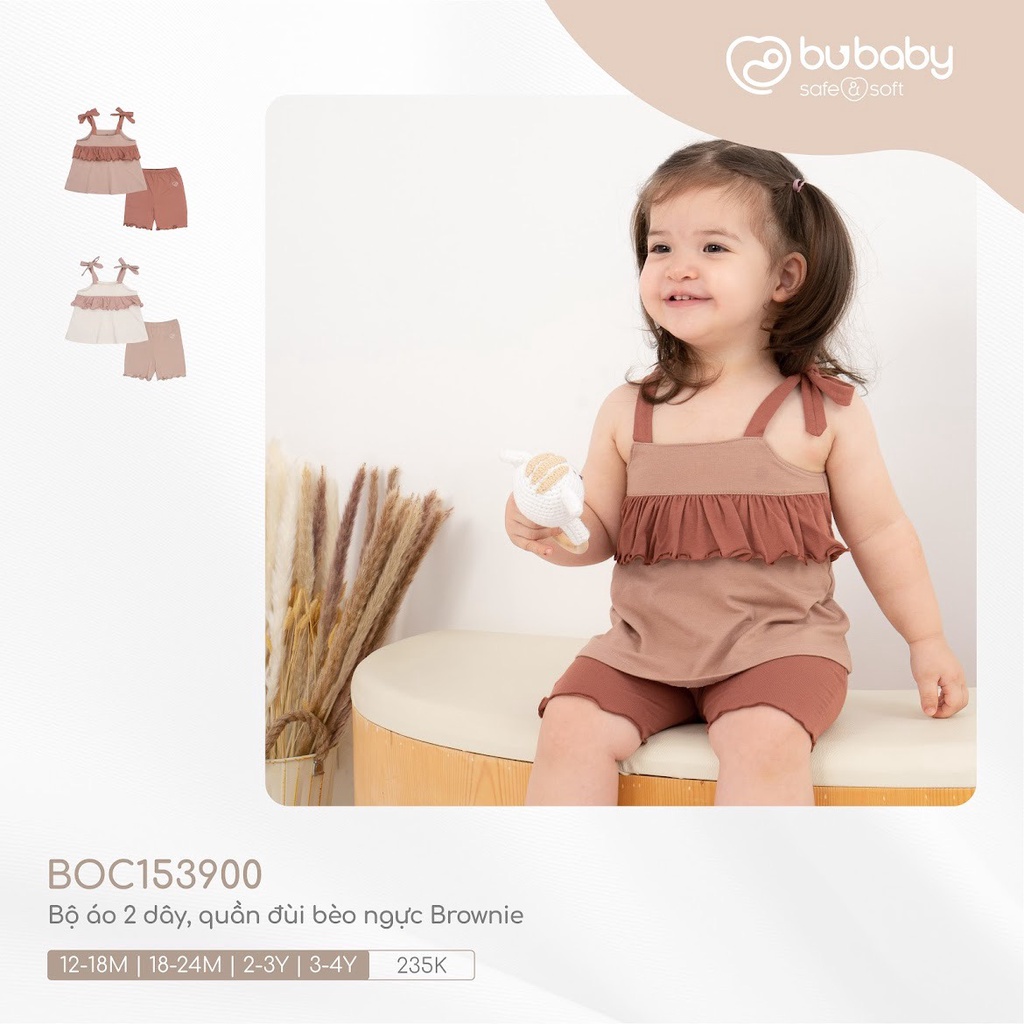 Bu baby - Bộ áo 2 dây , quần đùi bèo ngực Brownie BOC153900