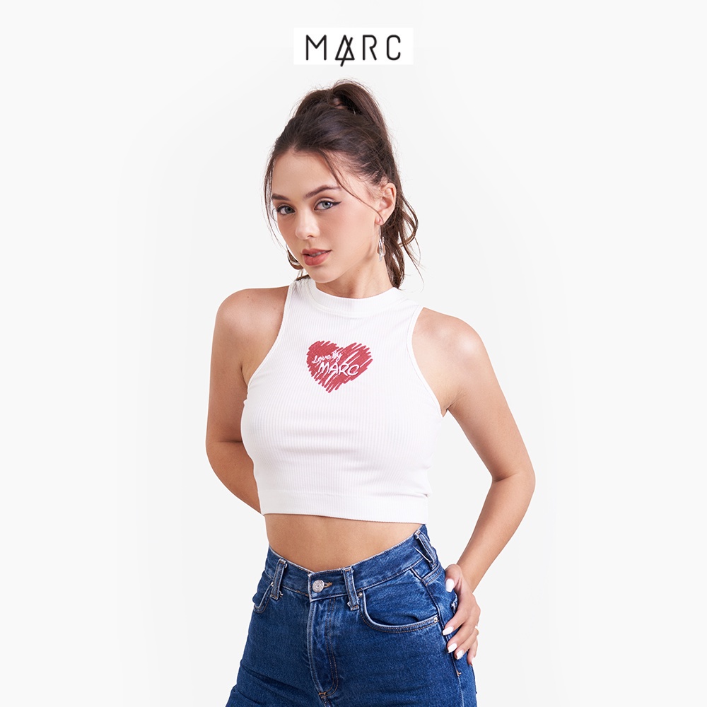 Áo ba lỗ nữ MARC FASHION croptop form ôm thêu trái tim CBSH021923