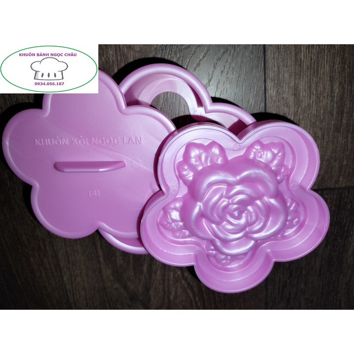 Khuôn nhấn xôi mai 12cm hoa Hồng.