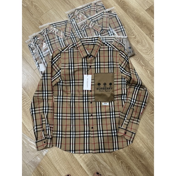 Áo Sơ Mi Dài Tay Nam Nữ Chất Liệu Cotton  Kẻ Sọc Caro Màu Be Không Nhăn Thêu Túi Ngực Phong Cách | BigBuy360 - bigbuy360.vn