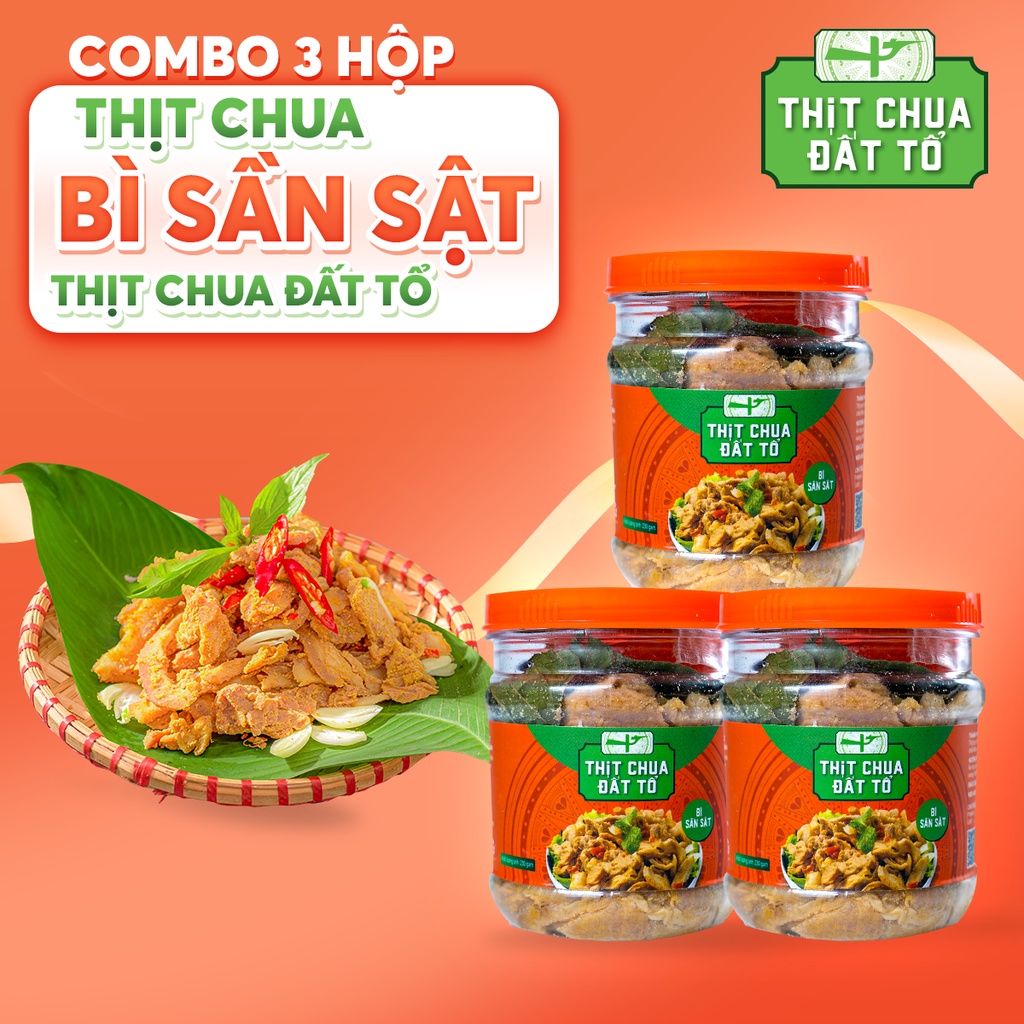 Combo 3 Hộp Thịt Chua Bì Sần Sật - Thịt Chua Đất Tổ