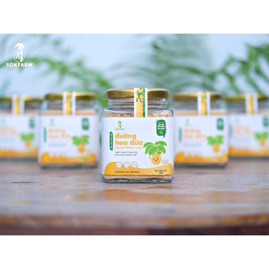 Đường hoa dừa cho bé 160g Sokfarm - Xanhsam Organic
