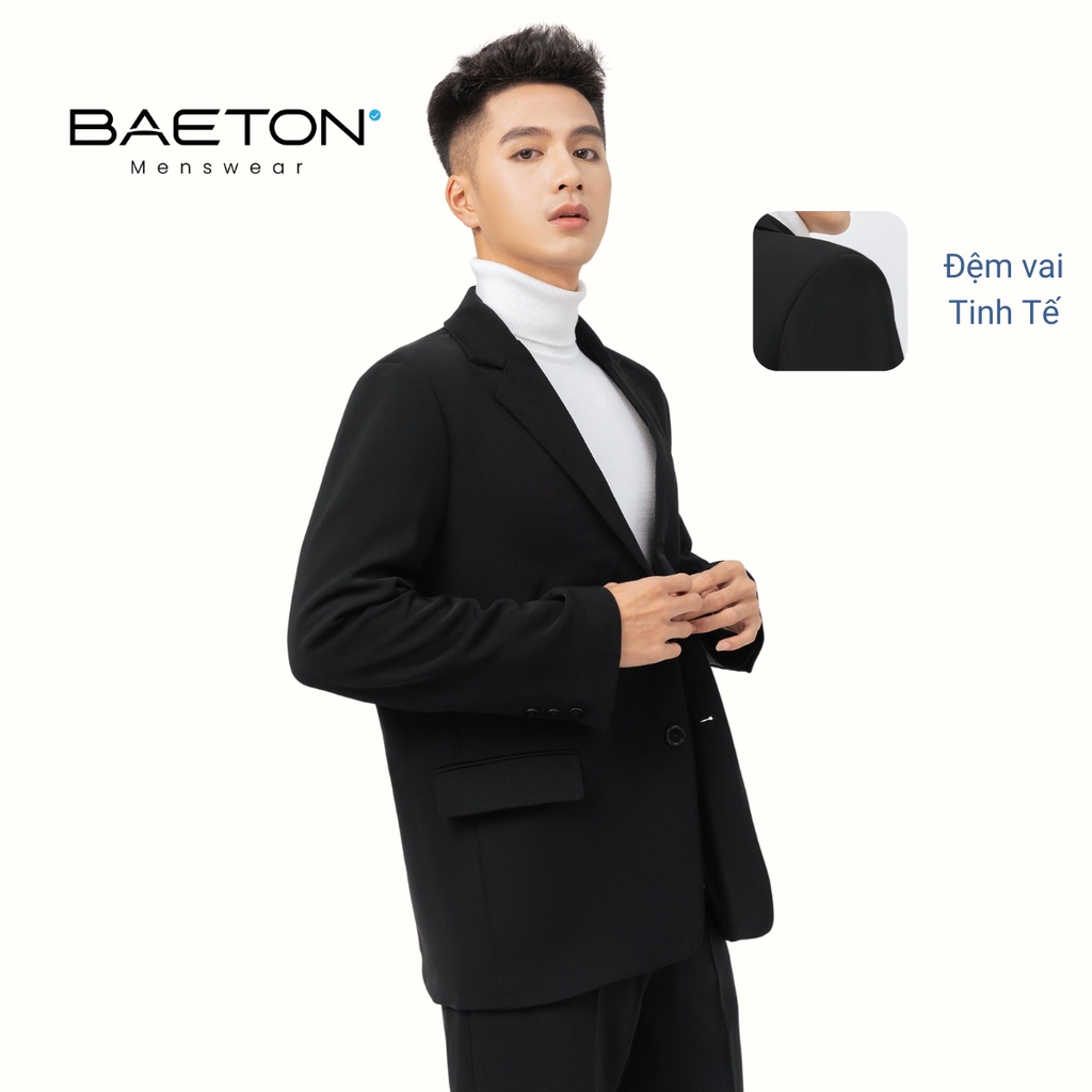 Áo khoác blazer nam form rộng có đệm vai, áo khoác nam phong cách Hàn Quốc thương hiệu BAETON - B01 | BigBuy360 - bigbuy360.vn