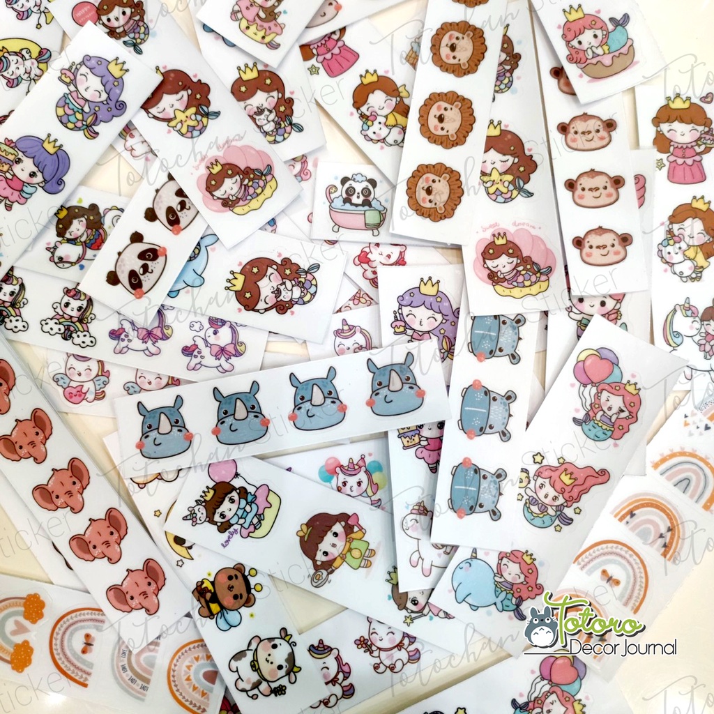 Sticker trong suốt dán bình sữa, bình nước cute