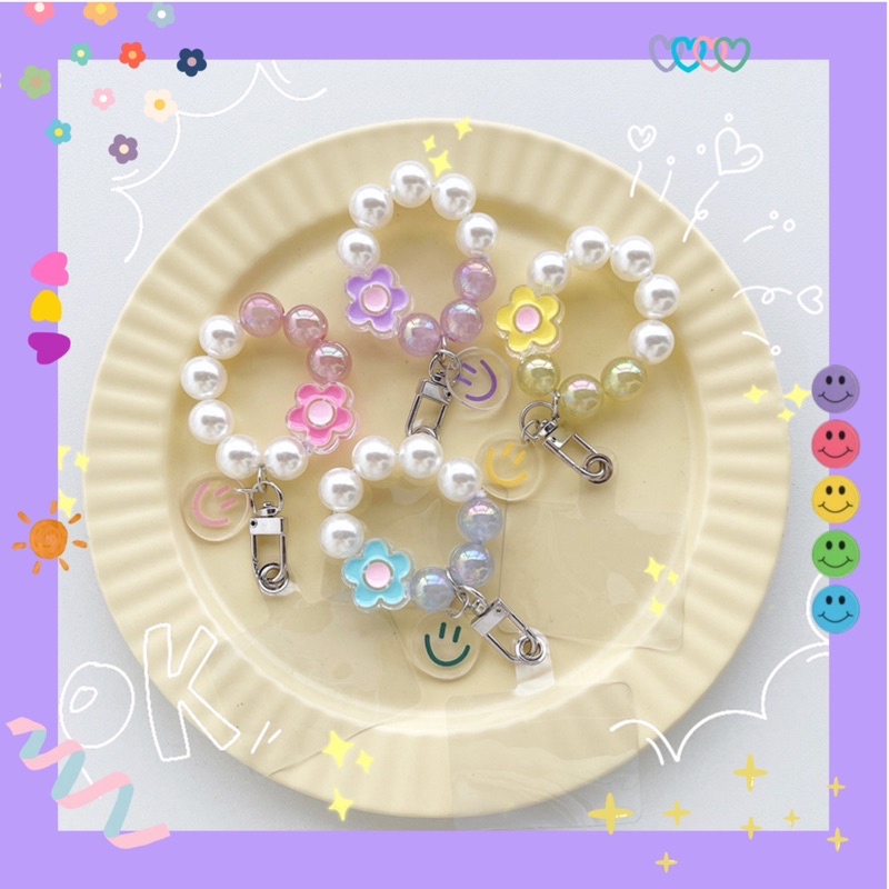 Dây đeo điện thoại /AirPods ngọc charm cute+ holder🎃