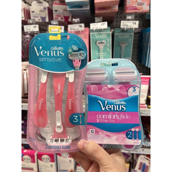 Dao cạo lông nữ Gillette Venus Sensitive. set 2 dao cạo đầu bơ, set 3 dao cạo, set 6 dao cạo