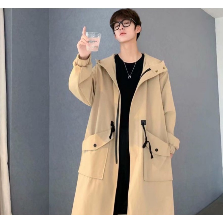 Áo Khoác Dáng Rộng Dài Qua Gối Thời Trang Thu Đông Hàn Quốc Mới Cho Nam