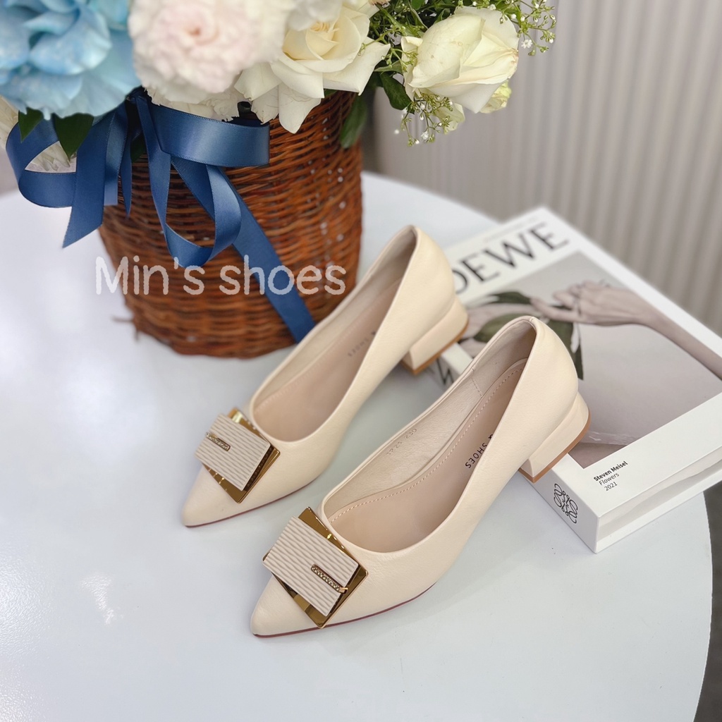 Min's Shoes - Giày Gót Vuông Da Dê Cao Cấp VN119