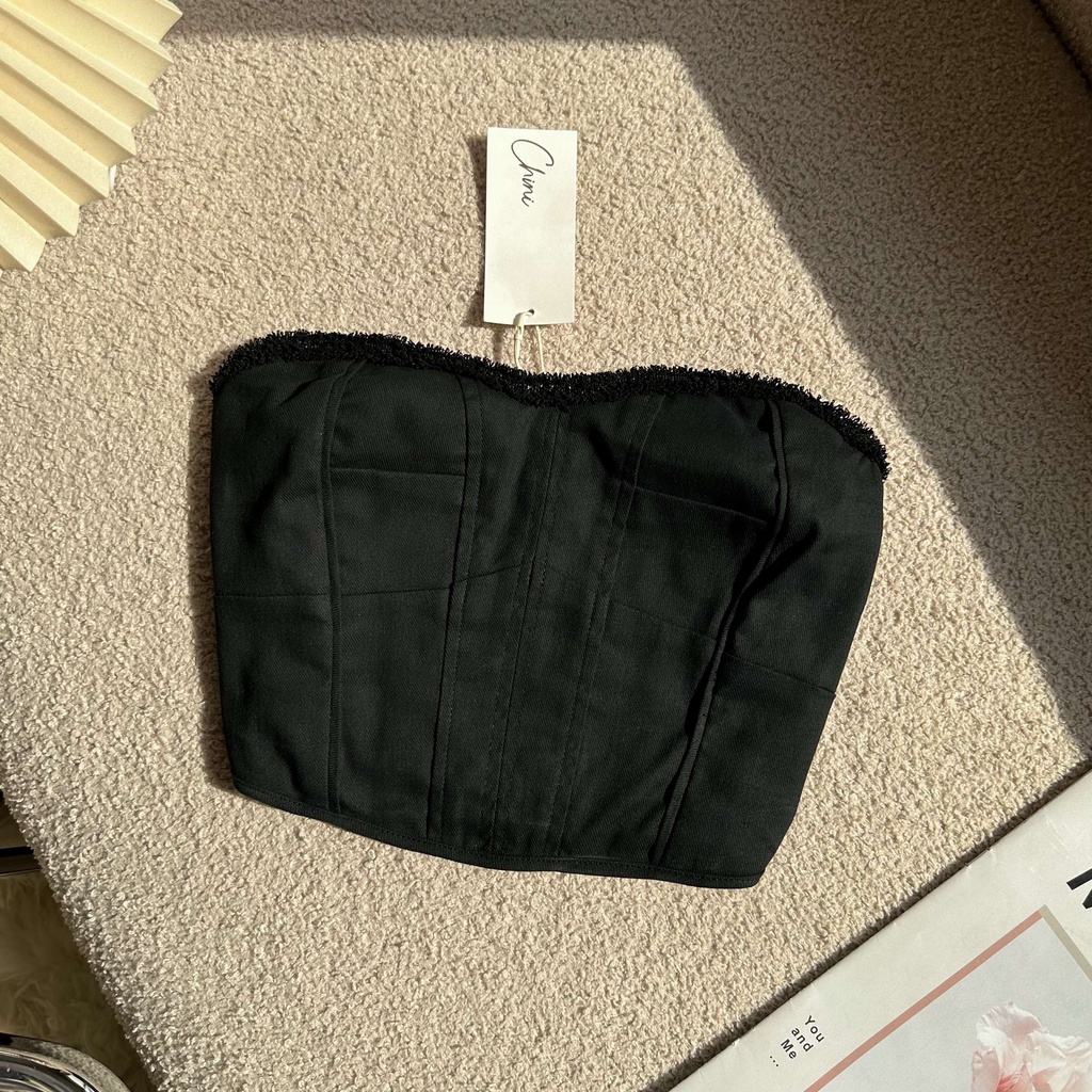 Áo croptop closet chất kaki dày dặn 2 màu đen trắng A50 Four Studio | BigBuy360 - bigbuy360.vn