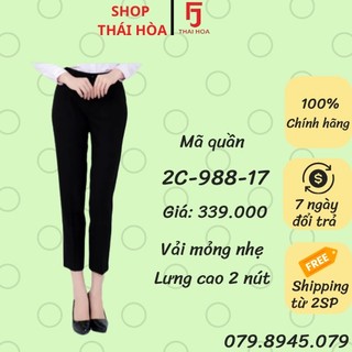 Thái Hoà Chính Hãng Quần tây lưng cao vải mỏng nhẹ 2c-988