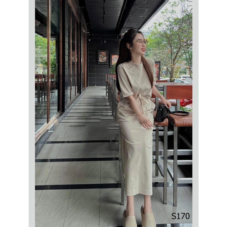 Set áo + chân váy cotton khô 4 màu siêu xinh full size SMLXL Jullie.De' Clothing