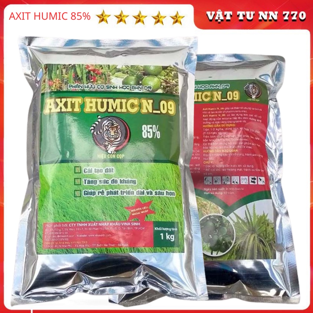 AXIT HUMIC Giải Độc Hữu Cơ, Kích Rễ Phát Triển, Tăng Đề Kháng Sâu Bệnh - Gói 1kg