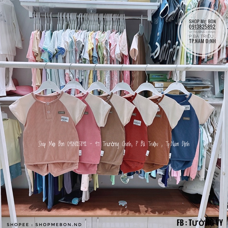 Bộ cộc tay bổ trụ chui đầu cho bé trai bé gái