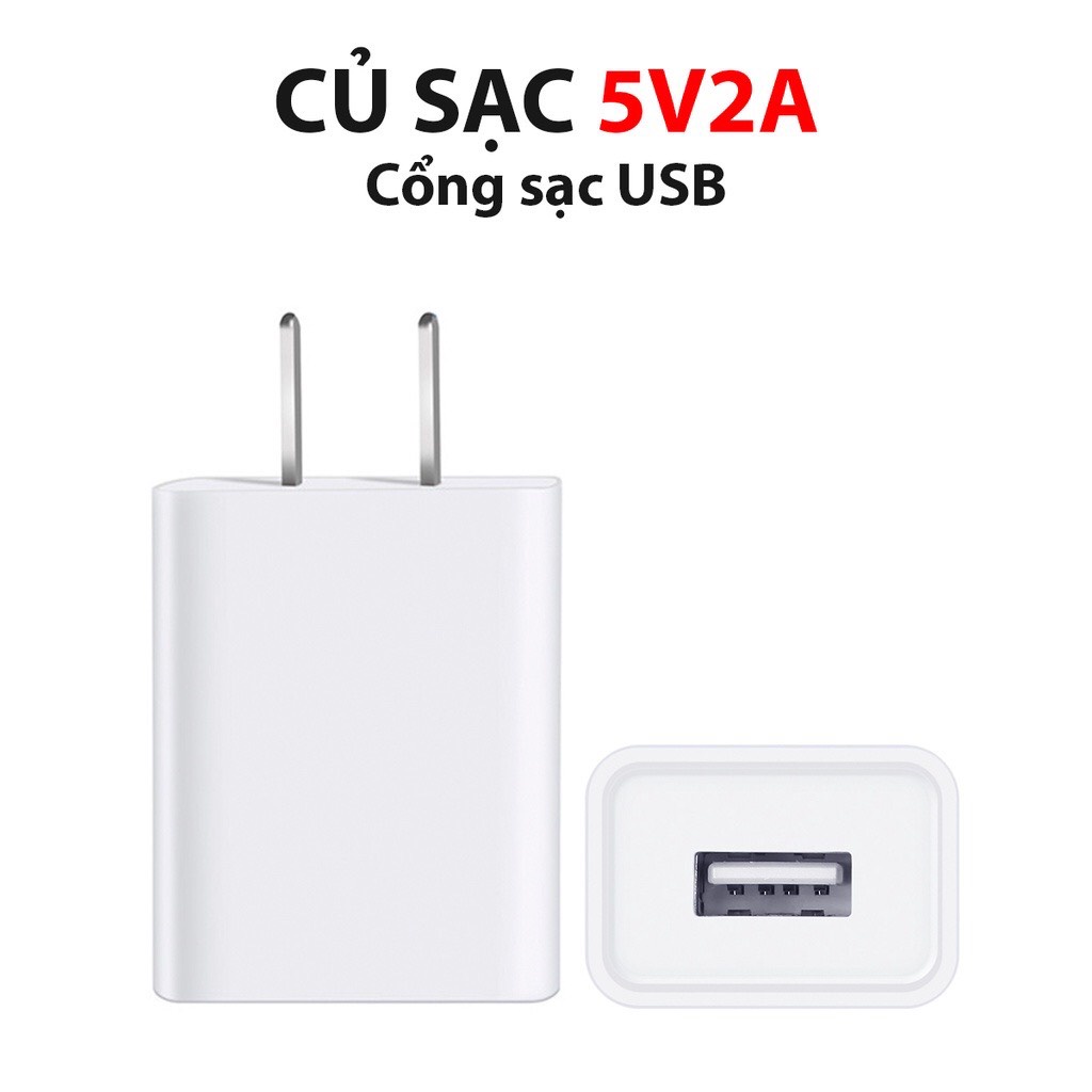 Cục Sạc Nhanh USB 5V 2A Cao Cấp - 6 Cơ Chế Bảo Vệ An Toàn Cho Thiết Bị