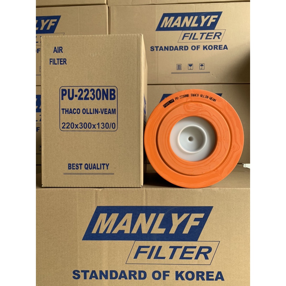 Lọc gió động cơ Manlyf PU-2230NB cho Xe xe tải Thaco Ollin, xe tải Veam (220x300x130/0)