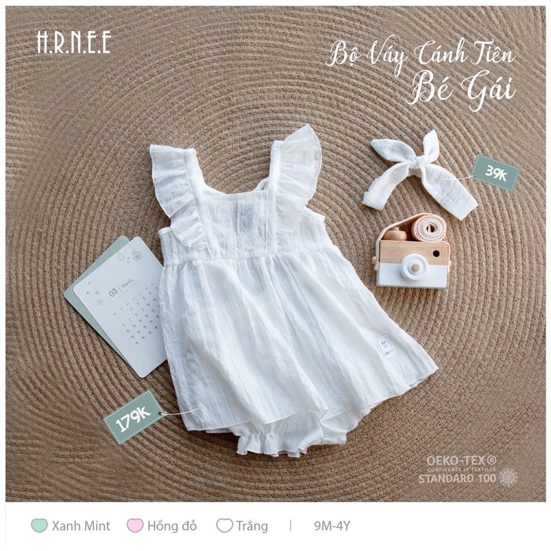 HRNEE - Váy cánh tiên + váy 2 dây đuôi cá kèm quần cho bé từ 6m -4y