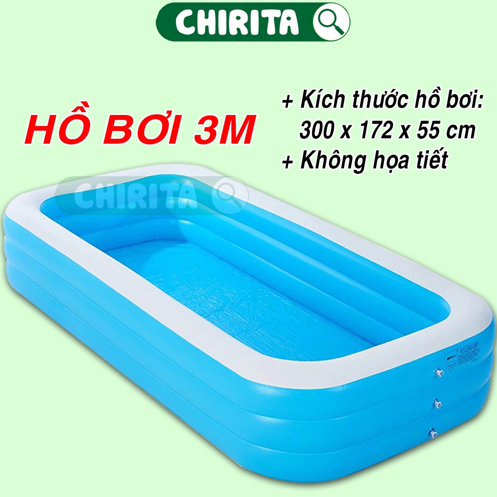 Hồ Bơi Cho Bé Và Người Lớn 2M6 / 3M LOẠI DÀY Khách Chọn Mẫu - Bể Bơi Cho Bé, Thành Cao Bé Sơ Sinh Đồ Chơi Trẻ Em CHIRITA