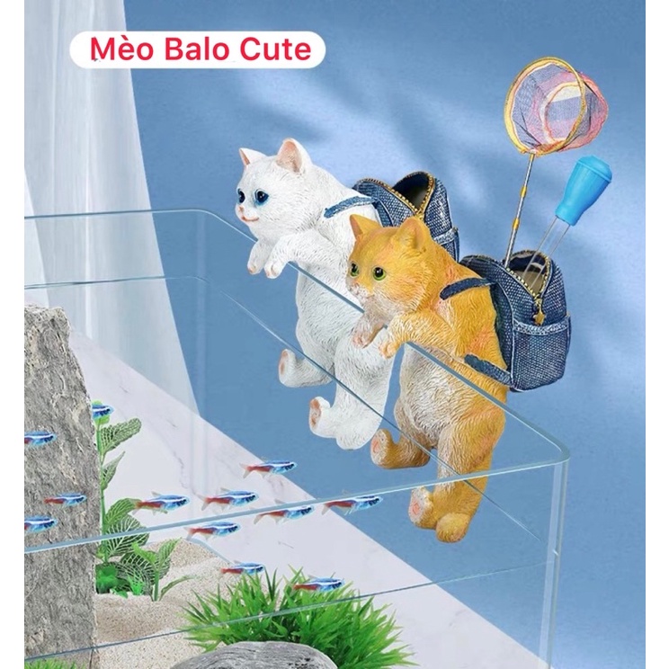 Trang Trí Hồ Cá Bé Mèo Balo Đa Năng