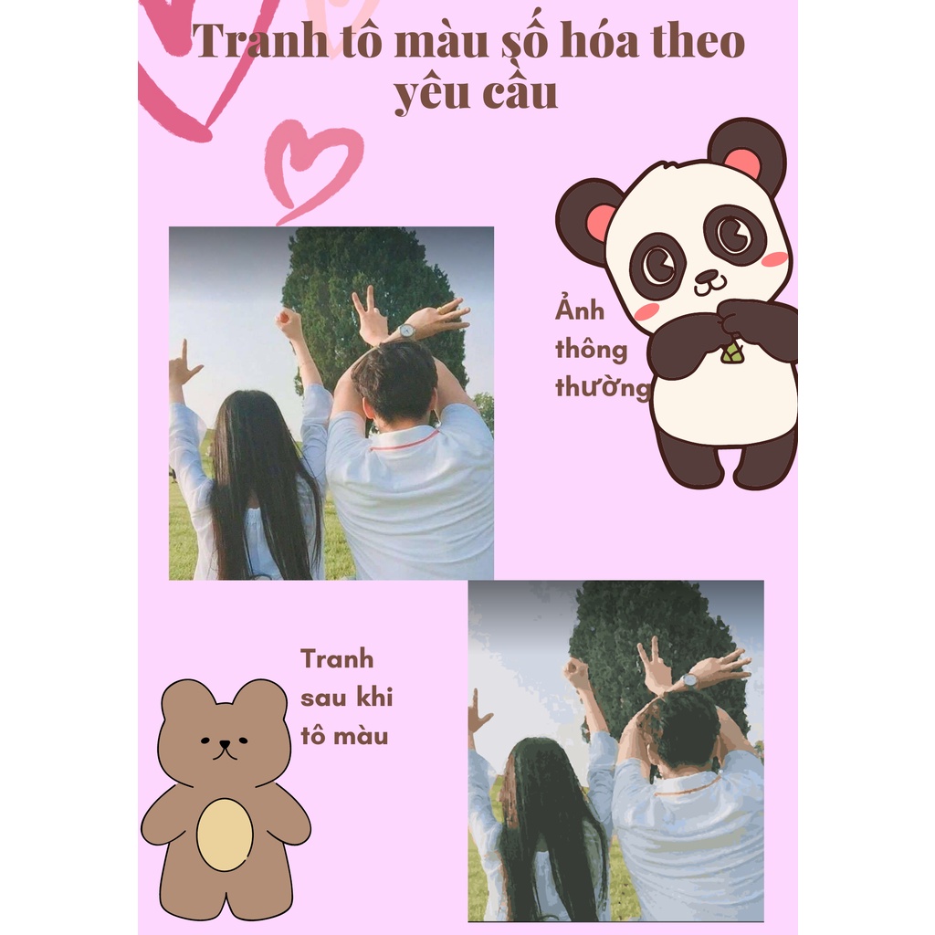 Tranh tô màu số hóa theo yêu cầu đặt in từ ảnh cá nhân(24 màu,36 màu và 48 màu)