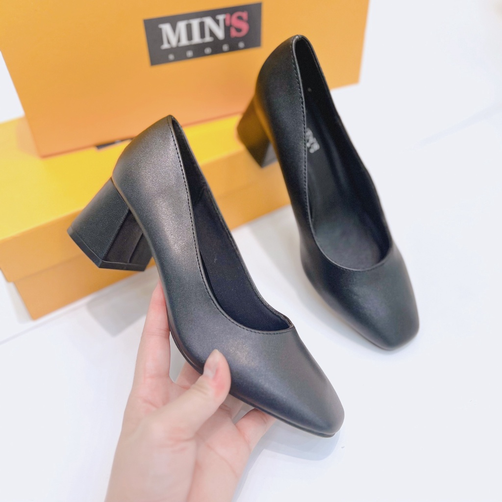 Min's Shoes - Giày Gót Vuông Da Lì Mềm Cao Cấp V262