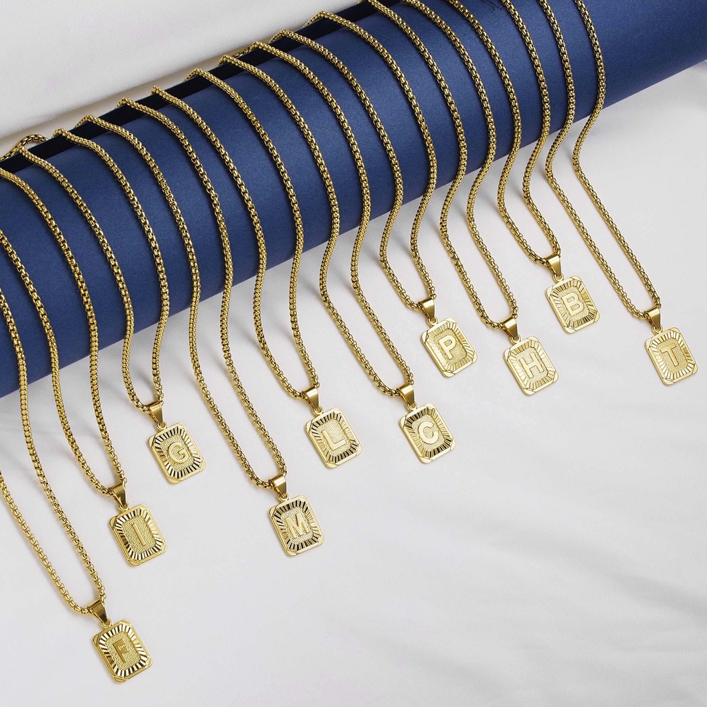 Vòng cổ Mạ Vàng 18k Mặt 26 Chữ Cái Thời Trang Cho Cặp Đôi